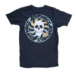 ASPHALT YACHT CLUB T-Shirt Men's Black Skull Rose Skateboarding Size Small S